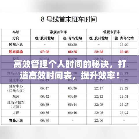高效管理個人時間的秘訣，打造高效時間表，提升效率！