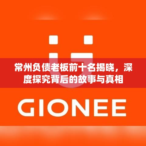常州負(fù)債老板前十名揭曉，深度探究背后的故事與真相