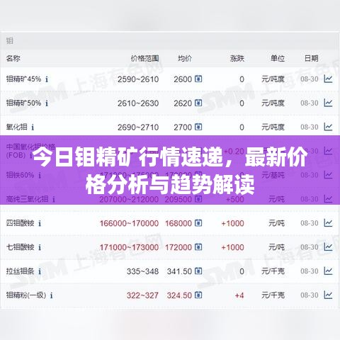 今日鉬精礦行情速遞，最新價(jià)格分析與趨勢(shì)解讀
