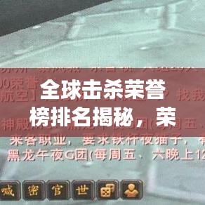 全球擊殺榮譽(yù)榜排名揭秘，榮耀背后的故事